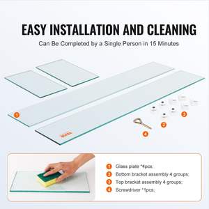 38 X 10.5 X 6 Inch Clear Tempered Glass Wind <b>Guard</b> for <b>Fire</b> Pits Rectangular Shield Steady Feet Windproof Flame <b>Guard</b> for Pit - Product Image 4