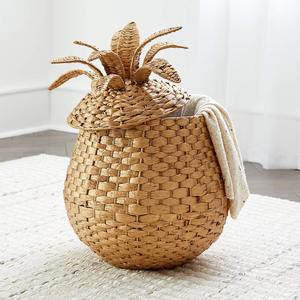 Pineapple Floor <b>Water</b> <b>Hyacinth</b> <b>Basket</b> Handmade Storage <b>Basket</b> Wholesale eco-friendly Made in Vietnam - Product Image 2