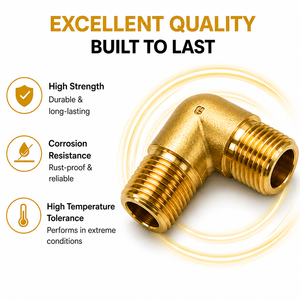 Conector de Codo de Latón de 90 Grados, Accesorios para Mangueras, Suministro de Agua a Baja Presión, Superficie Pulida Resistente a la Corrosión - Product Image 2