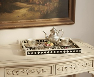 Luxury Handmade Eco-Friendly Bone Inlay Feng Shui Tray Elegant Decorative Design Premium Quality Home <b>Kitchen</b> Serving Hot - Product Image 5