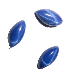 Zafiro Azul Estrella Marquise de 5x10 mm, 2 Quilates, Creado en Laboratorio, Cabujón Pulido con Efecto de Estrella de 6 Puntas, 3 mm de Altura, para Joyería - Product Image 6