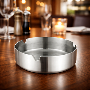 Cenicero Moderno de Lujo de Acero Inoxidable con Acabado Dorado PVD, Negro Gunmetal y Plateado, Premium para Hotel, Restaurante, Hogar, Mesa, Personalizable - Product Image 1