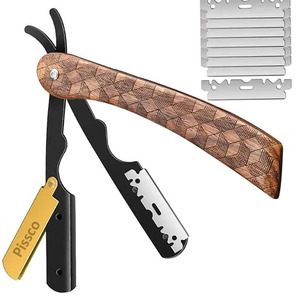 Navaja de afeitar plegable para barbería, cuchilla de peluquero para cortar y entresacar el cabello, soporte para cuchillos de salón de belleza - Product Image 5