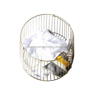 Modern <b>Metal</b> Laundry <b>Basket</b> Durable Spacious & Sleek Design Perfect for Home & Laundry Organization At Affordable Rates - Product Image 2
