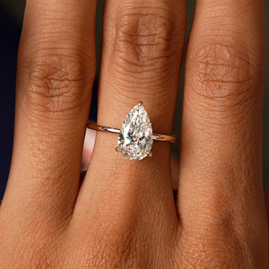 Bague de fiançailles en diamant de laboratoire taille poire de luxe 2 carats, or massif 14K 10K, solitaire, bijoux fins pour mariage, cadeaux pour femmes - Product Image 6