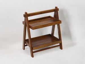 Wooden Double Tier <b>Storage</b> <b>Rack</b> Minimalist Design Standing Type for Living Room Sundries Organizer Durable Non Folding <b>Rack</b> - Product Image 1