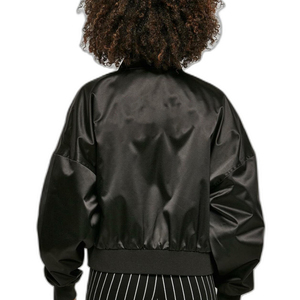 <b>Women</b> Color Block Bomber Jacket Fashion Streetwear Casual Zip Up <b>Coat</b> Custom OEM Wholesale Factory - Product Image 5