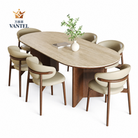 Ensemble de table et chaises de salle à manger de luxe Vantel avec finition de matériaux personnalisée pour les projets résidentiels de villas, fournisseur OEM