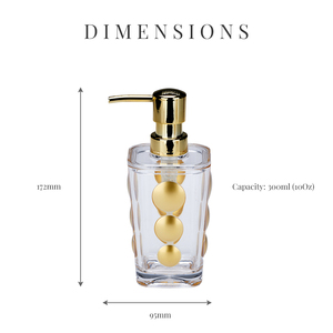 [Holar] Taiwan-made Premium Luxury Hotel Collection 300ml Shatterproof Gold Dots Acrylic Soap <b>Dispensers</b> with <b>Pump</b> - Product Image 2