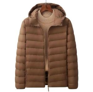 Chaqueta Acolchada con Capucha para Hombre, Ecológica, Transpirable, Informal de Invierno, con Cierre de Cremallera, Color Sólido, Corte Ajustado, Relleno de Poliéster - Product Image 1