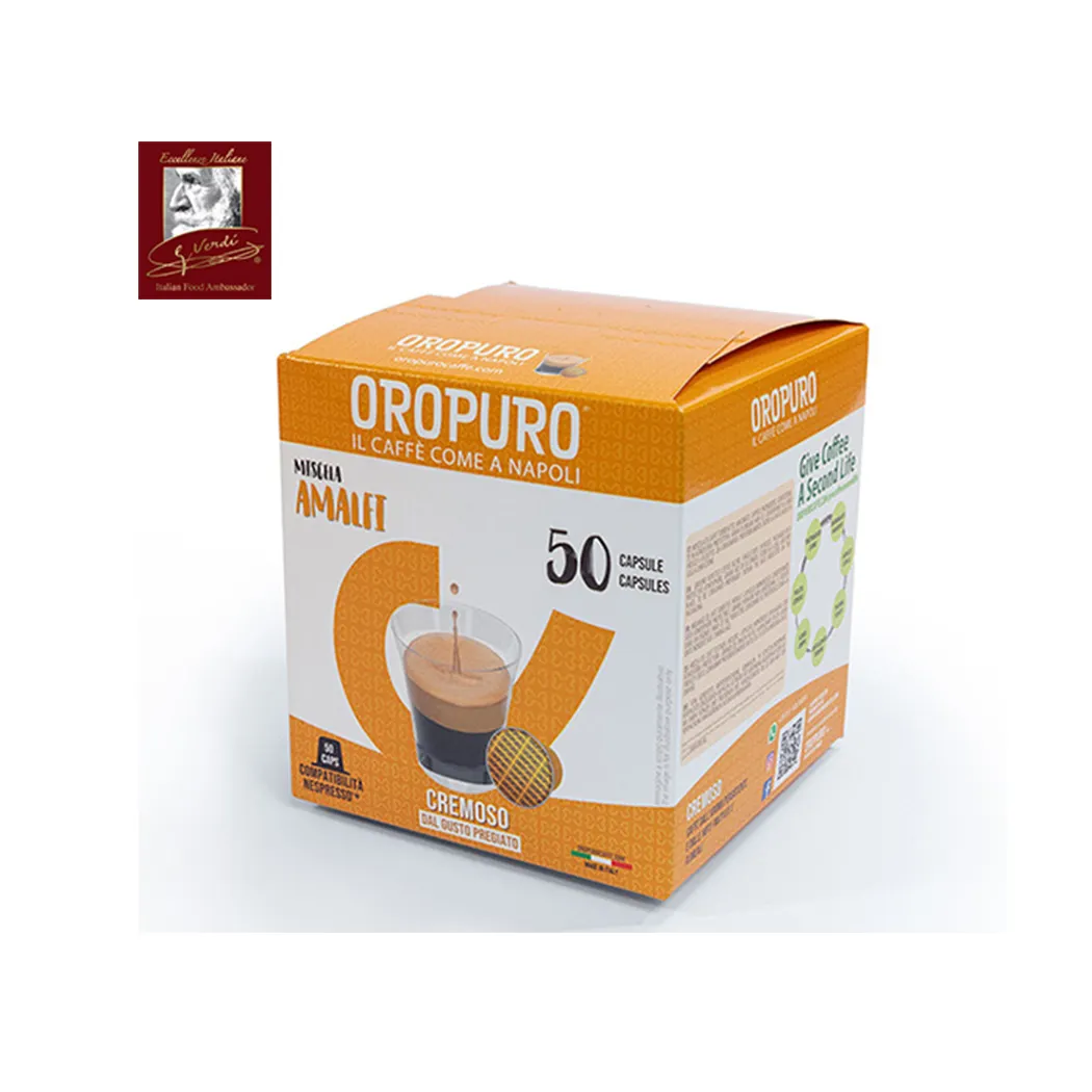 40 amalfi Coffee A Modo Mio capsule compatibili 80% arabo 20% Robusta Made in Italy selezione GVERDI cibo italiano