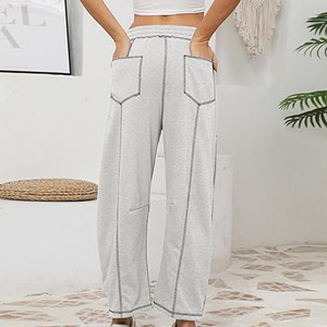 Pantalon cargo pour femme avec logo personnalisé, coupe large, taille haute, cordon de serrage, style streetwear décontracté, coupe ample - Product Image 5