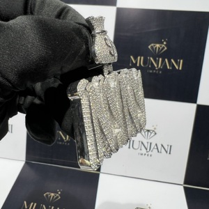 จี้เพชรโมอิสซาไนต์แบบเต็มเม็ด VVS ดีไซน์ตามสั่ง ตัวอักษรชื่อแบบ Iced Out จี้และชาร์มเงินแท้ 925 เครื่องประดับฮิปฮอป - Product Image 2