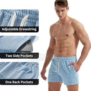Shorts tendance pour hommes en coton délavé à l'acide, taille mi-haute, conçus pour la mode estivale, les tenues décontractées, les voyages et un usage quotidien confortable - Product Image 4