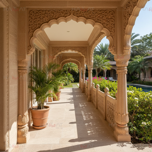 Arche en marbre architectural naturel, design islamique moderne, sculptée à la main - Product Image 3