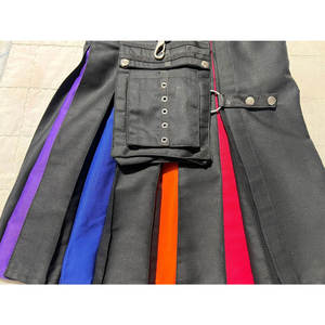 กางเกงกิลท์ผู้หญิงสีเทา สไตล์สก็อต ลายรุ้ง ผ้าฝ้ายผสม มีกระเป๋าอเนกประสงค์ รุ่น 2026 - Product Image 3