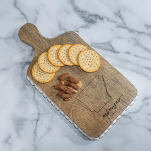 Bloque de cortar de madera de mango grabado del estado de Georgia de la mejor calidad para uso en restaurantes de hoteles tabla de cortar para servir - Product Image 4