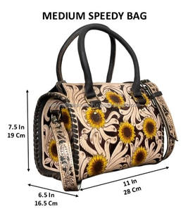 Bolsa de Viaje Profesional de Gran Capacidad, Precio de Fábrica, Bolsa de Cuero Hecha a Mano, Estilo Occidental, Mediana, Tipo Bandolera, para Mujer - Product Image 2