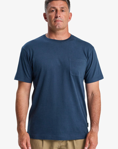 Camiseta de Manga Corta Azul Marino para Hombre, Hecha a Medida, Corte Regular, 100% Algodón Jersey, Cuello Redondo, Color Sólido, con Bolsillo Frontal, 2026 - Product Image 3