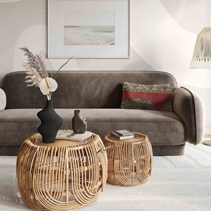 Factory Direct Decorative Handmade <b>Round</b> Rattan Coffee <b>Table</b> Minimalist Modern Design For Living Room - Product Image 4