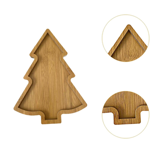 Plato de Madera con Diseño Sólido Estilo Nórdico, Plato Duradero para Cena Navideña, Diseño Festivo para Fiestas - Product Image 5