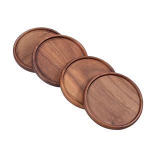 Wooden Paw Coaster Round Drink Mat Non-slip Eco-friendly <b>Table</b> <b>Protection</b> Pad Customized Thickness - Product Image 1