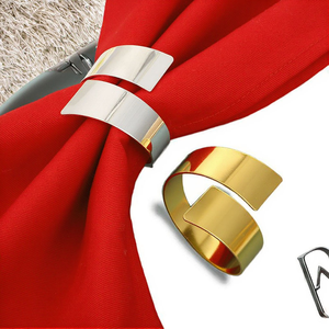 Anneau de serviette en métal de luxe moderne avec boucle pour foulard en soie pour mariages et hôtels - Product Image 6