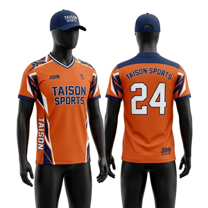 Maillot de tennis pour homme 160 GSM en polyester premium respirant, couleur pêche, empiècements latéraux en mesh contrastant, logo personnalisé par sublimation - Product Image 2