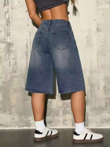 Teen Girls Loose Fit Capri Jeans Casual <b>Denim</b> Pants High Waist <b>Stretch</b> Cotton Ankle Length Fashion Wear Trendy Style WholesaleUS - Product Image 5