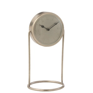 Reloj de Escritorio Circular de Metal con Números Romanos, Movimiento de Cuarzo, Funciona con Batería, Diseño Minimalista - Product Image 3