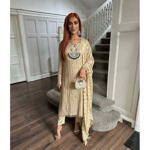 Conjunto de traje de fiesta para mujer con hilo y trabajo de secuencia - Product Image 3