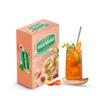 Free Samples Peach Instant Tea Water Soluble Instant Black Tea Powder Food Beverage Peach Iced Tea Box Packaging