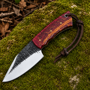 Ensemble de couteaux Skinner faits à la main avec manches en bois résineux, lames fixes en acier à haute teneur en carbone, couteaux de survie pour le camping et le bushcraft, EDC - Product Image 4