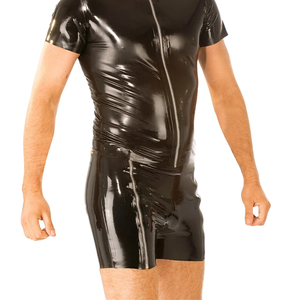 Shorts en cuir verni noir taille haute pour hommes, style tentation, en Spandex et Nylon, sous-vêtements sexy - Product Image 5