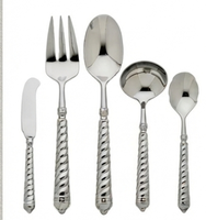 Ensemble de couverts en acier inoxydable de qualité supérieure avec manche en spirale, finition miroir, couverts de mariage, compatibles lave-vaisselle, design classique