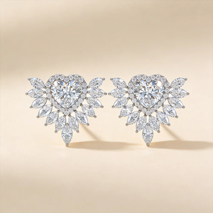 Heart Cut Diamond <b>Stud</b> Earrings Women Romantic Wedding Jewelry Fine Earrings - Product Image 1