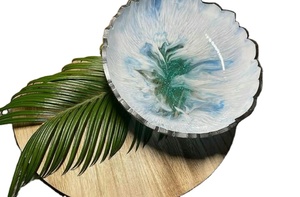 Bol de service jetable en résine polie, design classique et moderne, fait main, pour les fêtes, avec résine époxy de qualité supérieure - Product Image 3