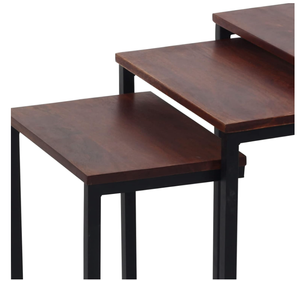 Modern Living Room Home Office Rectangular Metal Side Tables Metal Legs MDF Table Top METAL WAVE Model 10955 Durable Stackable - Product Image 6