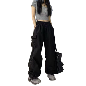 Pantalones Cargo Holgados para Mujer, Cintura Alta, Estilo Casual con Múltiples Bolsillos, Servicio OEM, Pantalones Cargo Personalizados de Corte Holgado para Mujer - Product Image 5