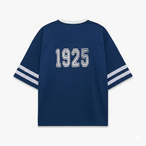 Maillot de football américain vintage 2026 pour homme, coupe oversize, imprimé, col montant, respirant, manches courtes, en maille, pour le sport - Product Image 2