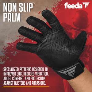 Guantes de Bateo de Béisbol Black Cobra, para Mano Derecha/Izquierda, de Alta Calidad, Elásticos, con Cierre de Gancho y Bucle, Transpirables, Antideslizantes y Duraderos - Product Image 5