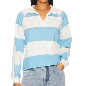 เสื้อเชิ้ตผู้หญิงสั่งทำพิเศษ ระบายอากาศได้ดี ทรงครอปป์ ปักลายลำลอง ลายทางพิมพ์ลายแขนเสื้อ สไตล์สตรีท ขายส่ง เสื้อโปโลแขนสั้น 2026 - Product Image 4