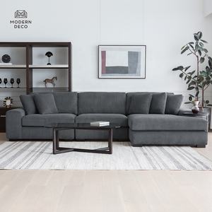 أريكة جديدة وحدات كوردروي الزاوية ، مجموعة فاخرة سهلة التجميع ، تركيبة مجانية - Product Image 1