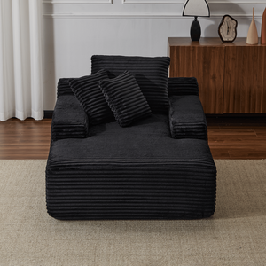 Doppia Chaise-Chaise-Lounge da interni imbottiti sovradimensionati con cuccette divano letto di lusso divano letto in velluto a coste sedia da lettura per - Product Image 2