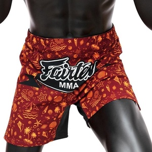Pantalones Cortos de MMA Fair Tex para Hombre, Color Rojo Naranja con Estampado, Secado Rápido, Ajustados, para Artes Marciales Mixtas, Unisex para Adultos, AI-MS-817, Precio al por Mayor RTS - Product Image 1