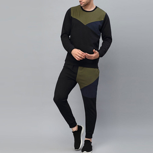Ensemble de survêtement d'hiver pour homme grande taille, uni, respirant, léger, décontracté, manches longues, col rond, 2 pièces, 100% coton - Product Image 1