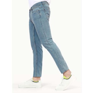 <b>Men's</b> Slim Fit Straight Leg Stonewashed <b>Denim</b> Jeans Mid Waist Casual Cotton Fabric Spring Style - Product Image 2