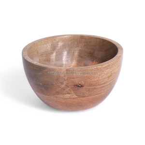 Tazón para Aperitivos o Ensaladas de Madera de Mango Natural Tallado a Mano, Vajilla para Cocina, Hogar y Hoteles, Tazones para Servir Comida y Bocadillos - Product Image 3