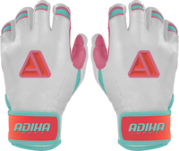 Guantes de Béisbol de Entrenamiento para Adultos Unisex, de Cuero de Primera Calidad, Color Blanco y Rosa, Acolchados, con Cierre de Gancho y Bucle, Duraderos y Antideslizantes
