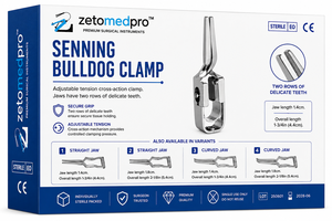 Pinza SENNING Bulldog de tensión ajustable, acción cruzada, mandíbula de dientes delicados de doble fila, 1.4 cm (1-3/4 pulgadas) de longitud total, 4.4 cm, ZETOMEDPRO - Product Image 5